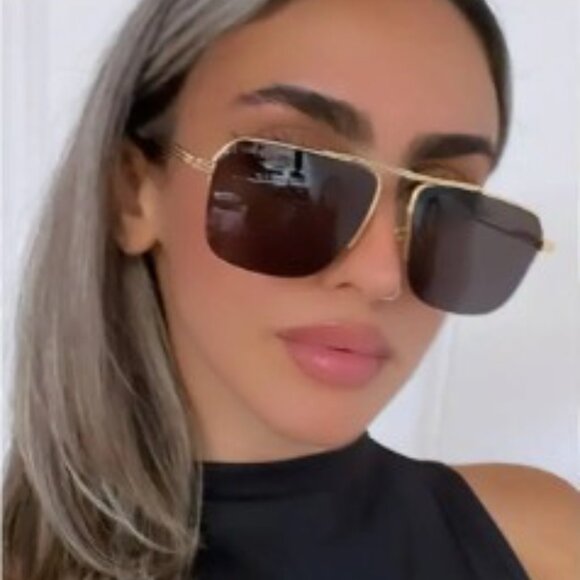 Saint Laurent SL298 001 Aviator Sunglasses - Black - Picture 2 of 9